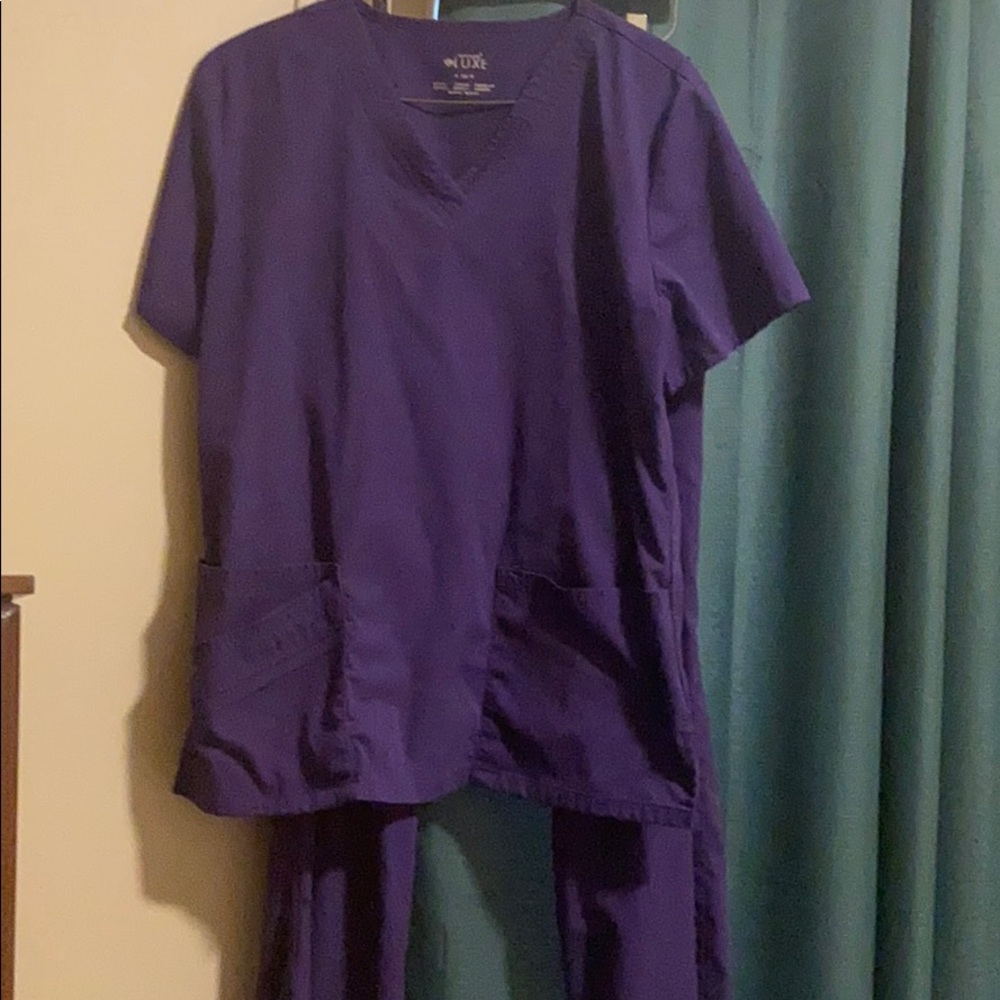Cherokee luxe purple scrub set